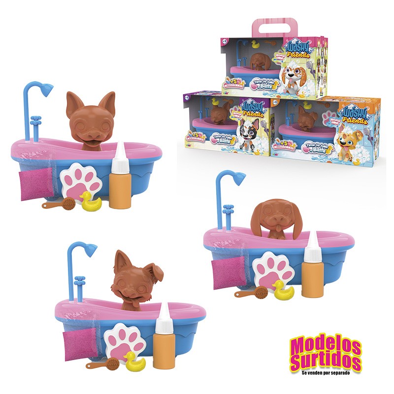 WASHY FRIENDS PERRITOS SET BAÑ
