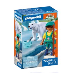 ZOO OSO POLAR Y CUIDADOR