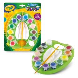 TEMPERAS 12 LAVABLES CON PALET