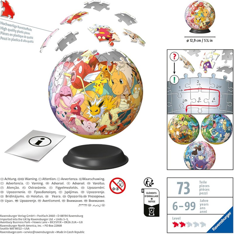 PUZZLE 3D BALL 72P POKEMON