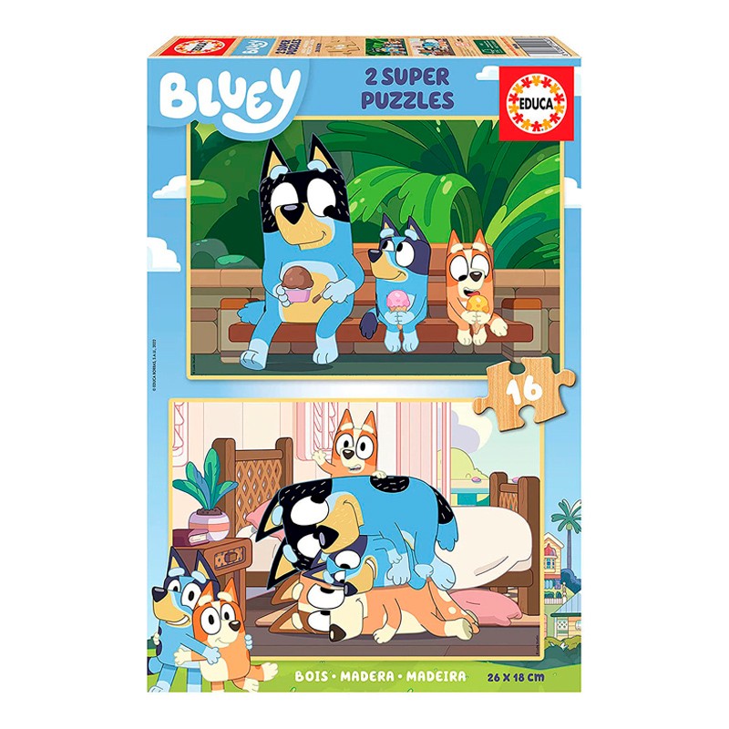 PUZZLE 2x16P BLUEY (MADERA)
