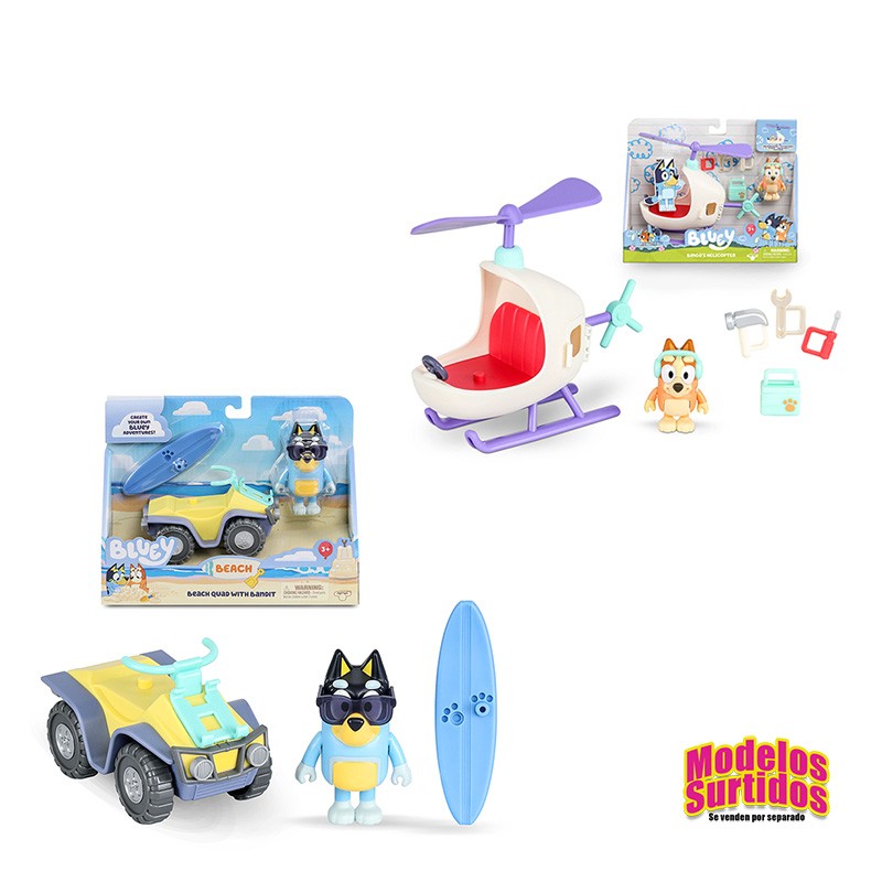 BLUEY VEHICULOS CON FIGURA ASS