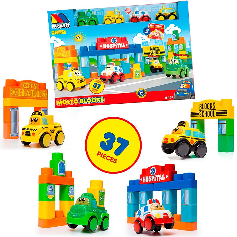 CAJA MOLTO BLOCKS 4 COCHES