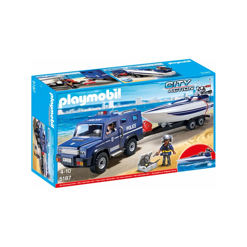 COCHE POLICIA CON LANCHA