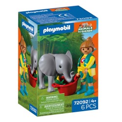 ZOO ELEFANTE BEBE Y CUIDADORA