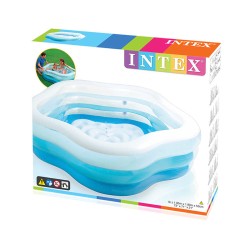 PISCINA HINCHABLE TRANSPARENTE 185X180X53CM 460L