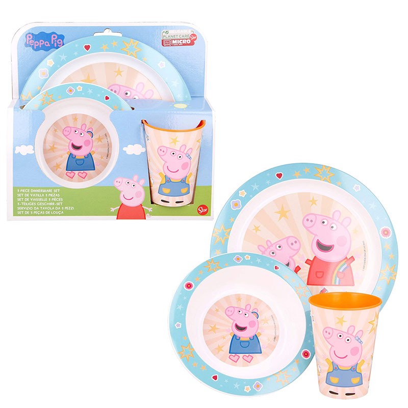 VAJILLA  MICRO 3 PCS PEPPA PIG