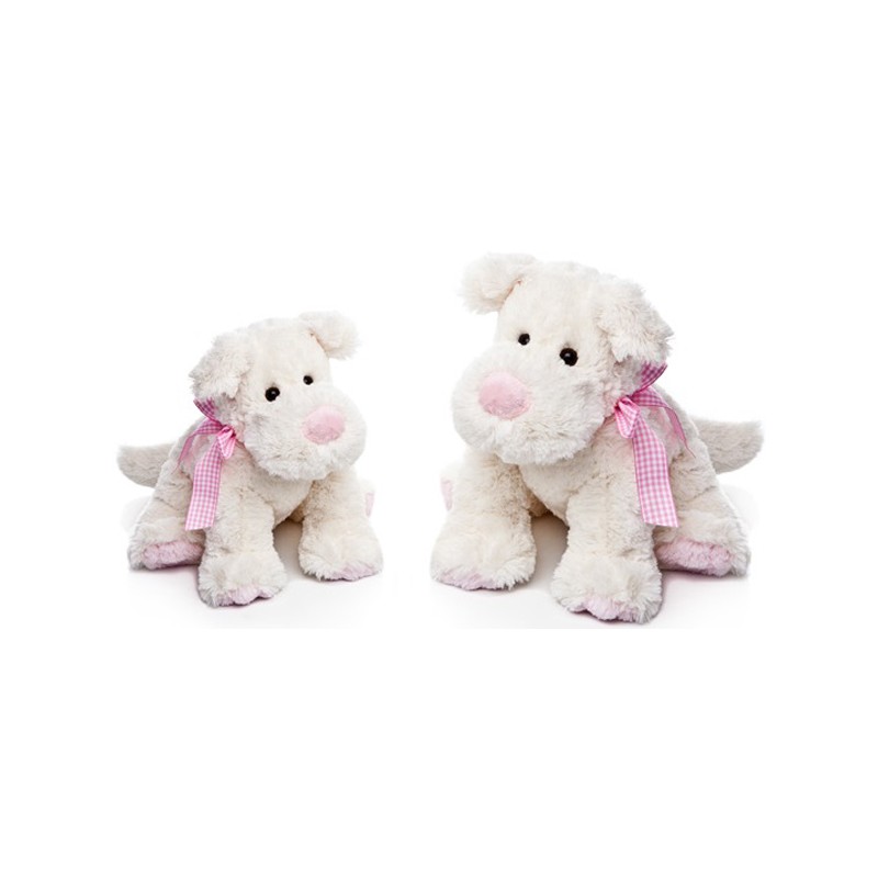 PELUCHE PERRO MARFIL 28 CM.LAZ