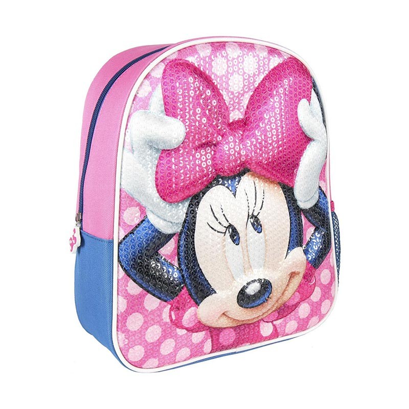 MOCHILA INF 3D MINNIE LENTEJUE