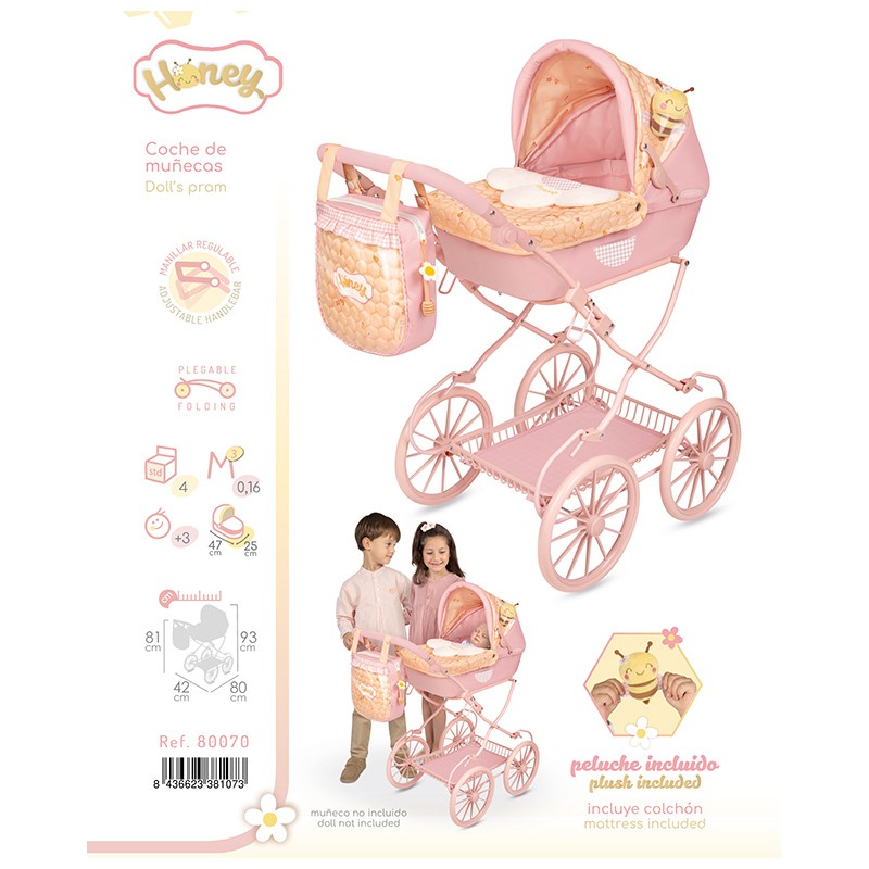 HONEY COCHE DE MUÑECA PLEGABLE 93x80x42