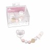 SET CHUPETE CADENA DE PIEZAS DE MADERA Y PINZA BLANCA