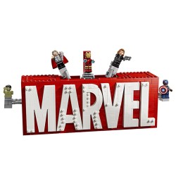 MARVEL LOGOTIPO MARVEL Y MINIFIGURAS