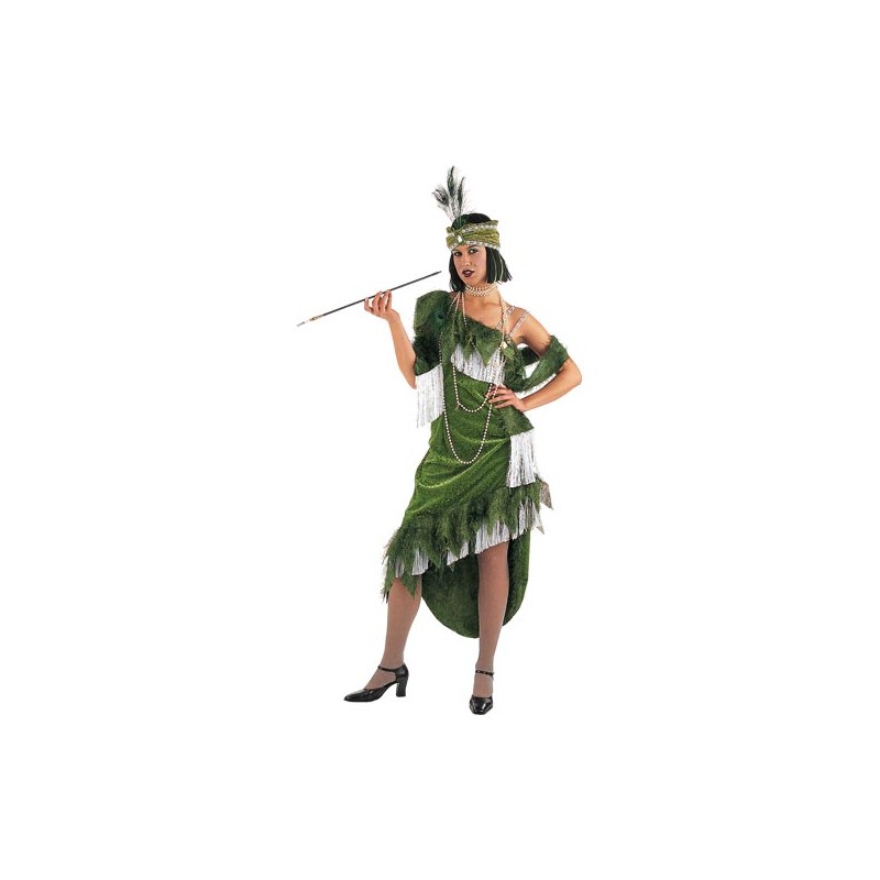 DISFRAZ ADULTO MUJER CHARLESTON VERDE (TALLA M)