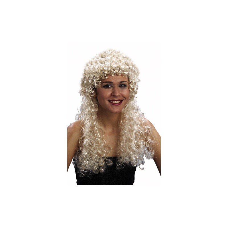 PELUCA MUJER EPOCA RIZOS RUBIA