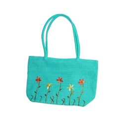 BOLSO PAP TRENZADO FLOR 30 X 20 X 30