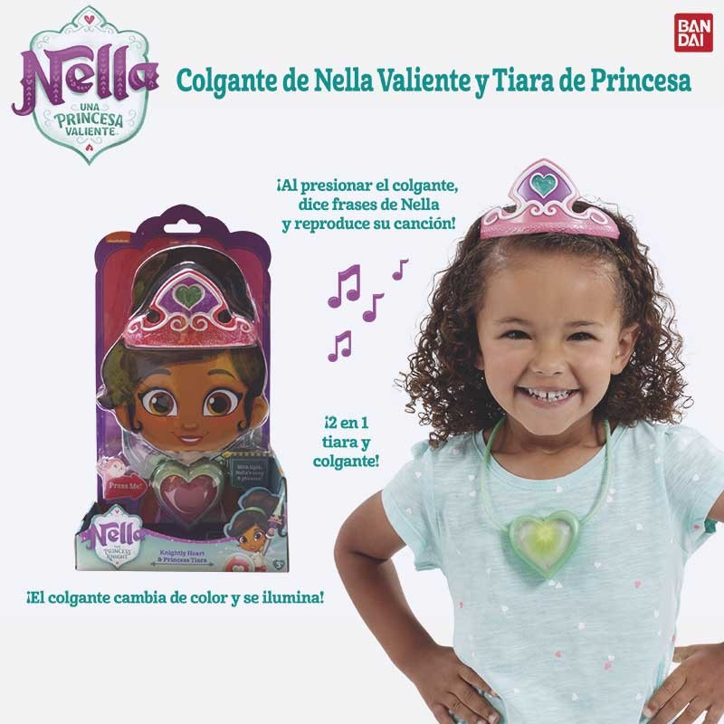 NELLA COLGANTE DE NELLA VALIENTE Y TIARA DE PRINCESA