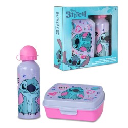 BOTELLA ALUMINIO 500ML + SANDWICHERA STITCH