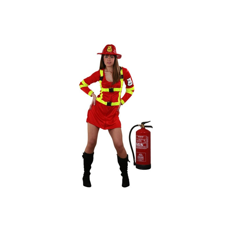 DISFRAZ ADULTO BOMBERA (TALLA XL)