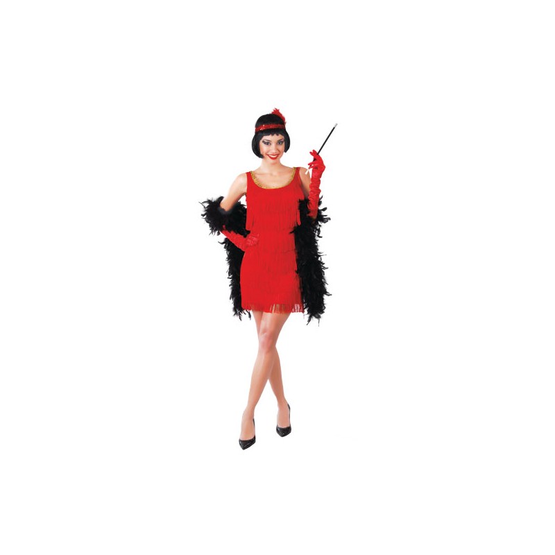 DISFRAZ MUJER CHARLESTON ROJO T.M