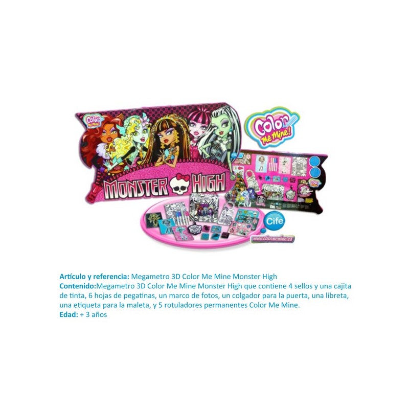 COLOR ME MINE MEGAMETRO 3D MONSTER HIGH