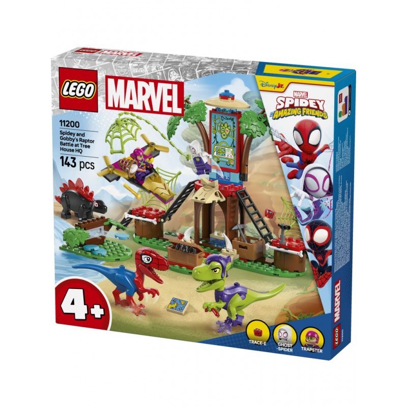 MARVEL SPIDEY Y GOBBY BATALLA DE RAPTORES EN LA BASE DE LA CASA DEL ARBOL