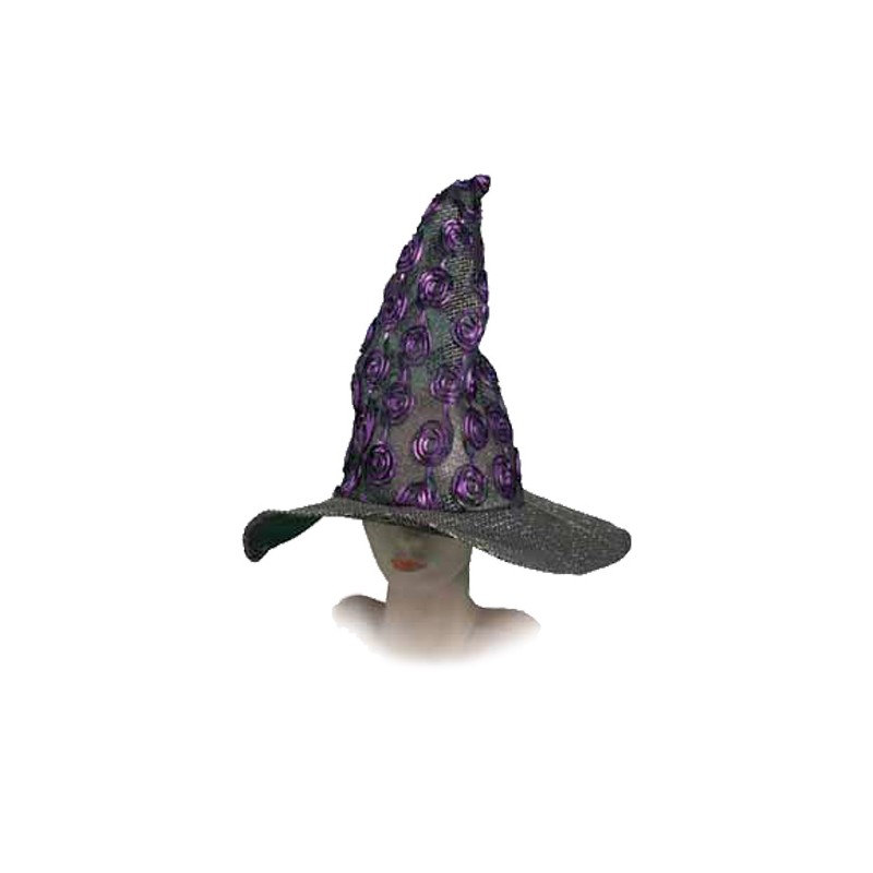 GORRO ADULTO BRUJA METALIZADO FLORES