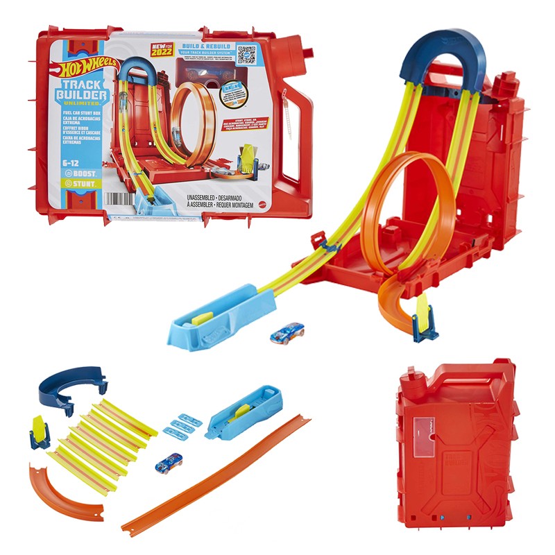 HOTWHEELS TRACK BUILDER BIDON DE ACROBACIAS