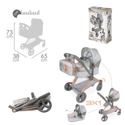 CITYX COCHE DE MUÑECA 3X1 PLEGABLE - PARA MUÑECAS DE HASTA 50 CM.