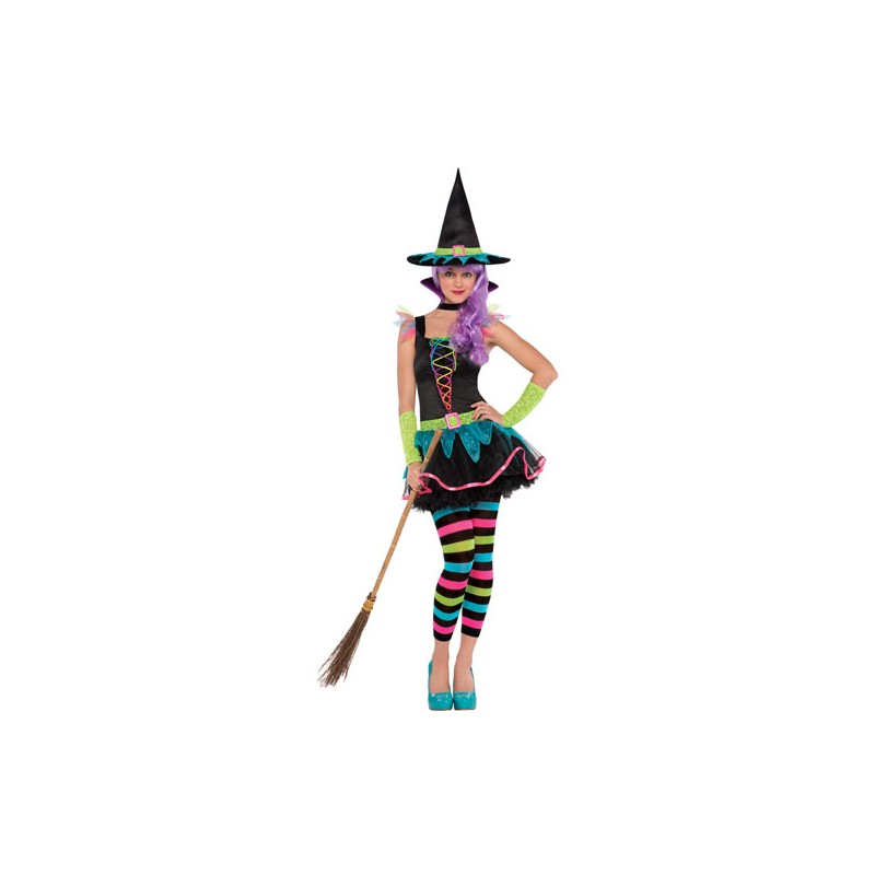 DISFRAZ JUNIOR BRUJA NEON WITCH TALLA M