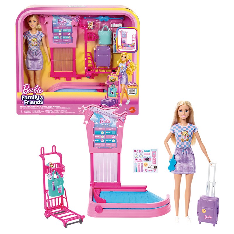 BARBIE MALIBU CON SET DE JUEGO RETIRADA DE EQUIPAJE