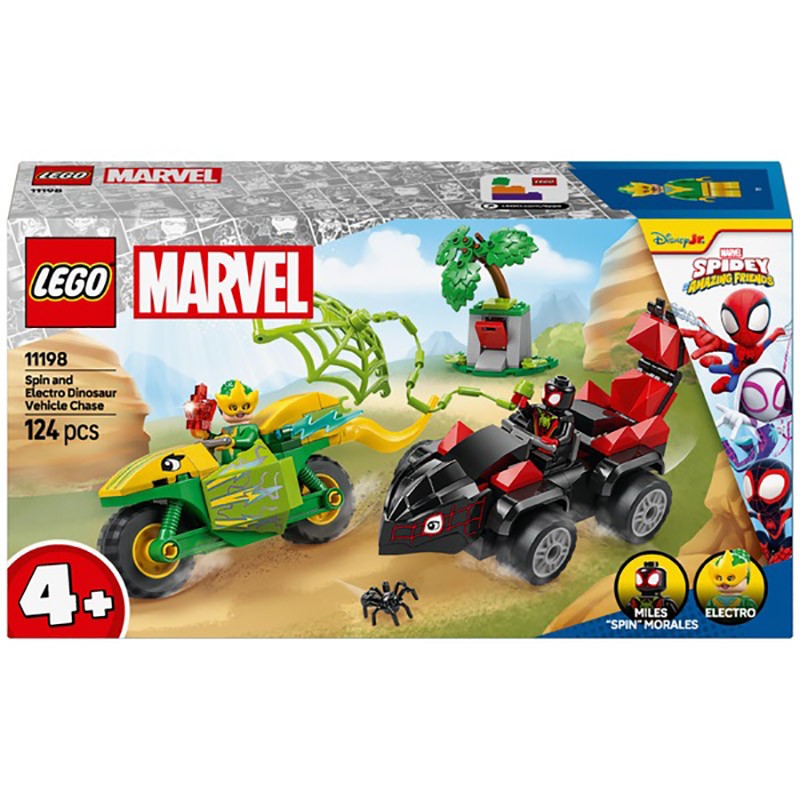 SPIDEY SPIN Y ELECTRO DUELO DE VEHICULOS DINOSAURIO