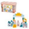 BARRIL ABRICK ROSA 55 PIEZAS CON ANIMALES GRANJA
