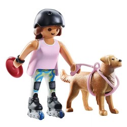 MASCOTAS PATINADORA CON RETRIEVER