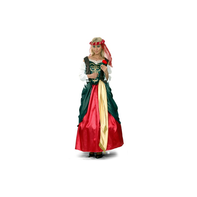 DISFRAZ ADULTO  RENACIMIENTO (DAMA MEDIEVAL) T.UNICA