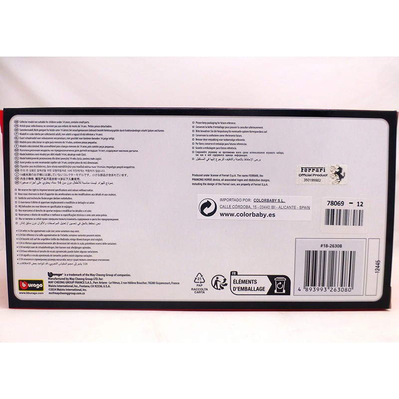 BURAGO 1:24 FERRARI RACING 458