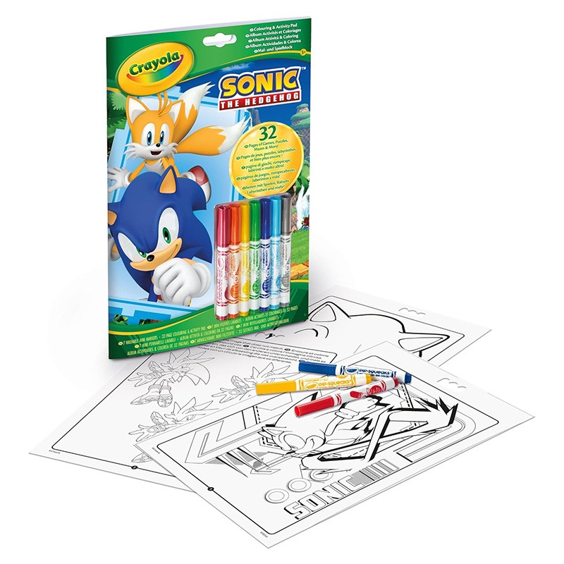 LIBRO ACTIVIDADES Y COLOREAR SONIC CON 7 ROTULADORES