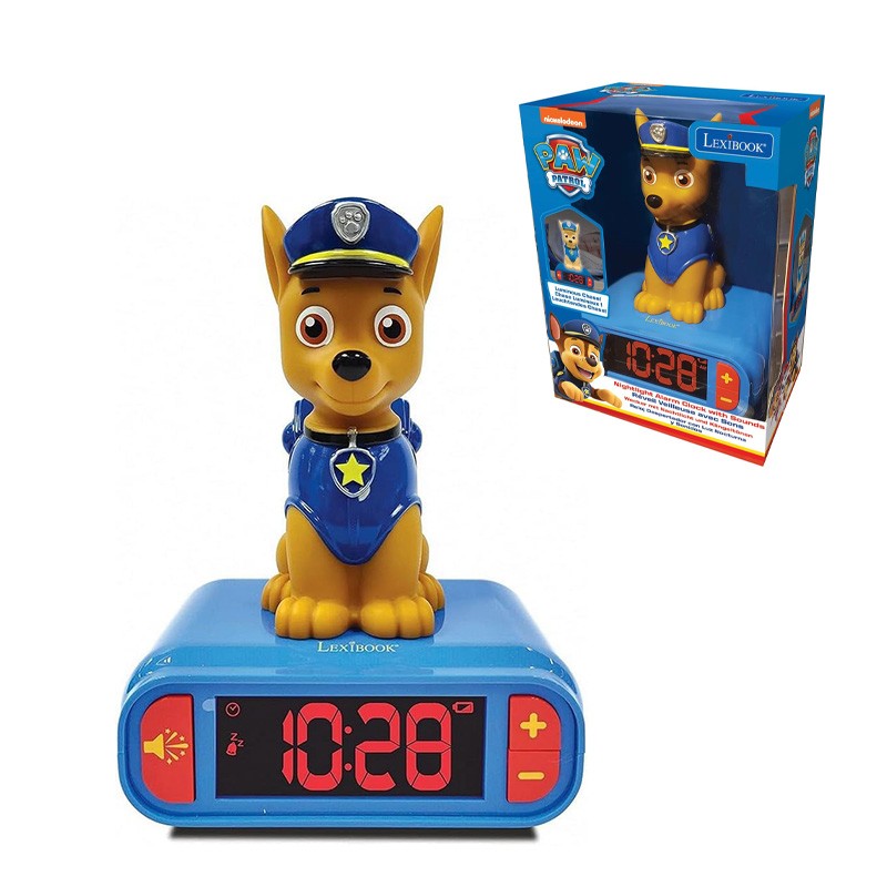 RELOJ DESPERTADOR LUZ NOCTURNA PAW PATROL