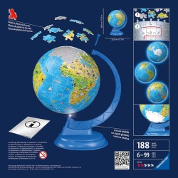 PUZZLE 3D BALL 180P GLOBO CON LUZ