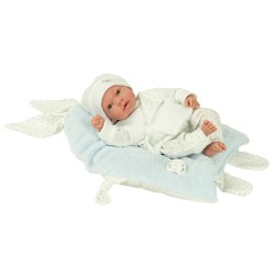 MUÑECA ELEGANCE 40 CM ANDIE AZUL COJIN OJO DURMIENTE Y LLORO MAGNETICO