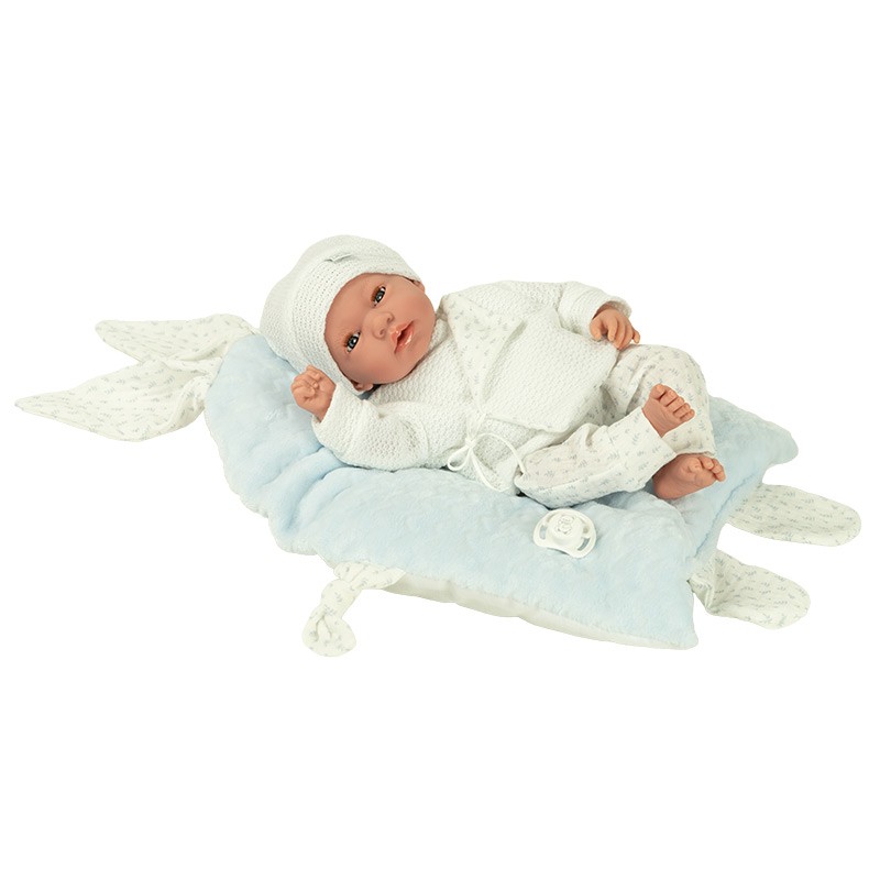 MUÑECA ELEGANCE 40 CM ANDIE AZUL COJIN OJO DURMIENTE Y LLORO MAGNETICO