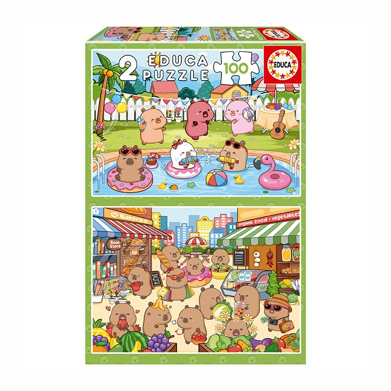 PUZZLE 2x100P CAPYBARAS CAPYFUN