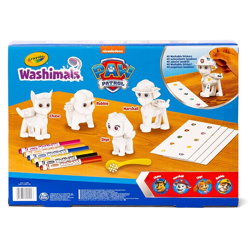 WASHIMALS PAW PATROL SET 4 MASCOTAS CON STICKERS