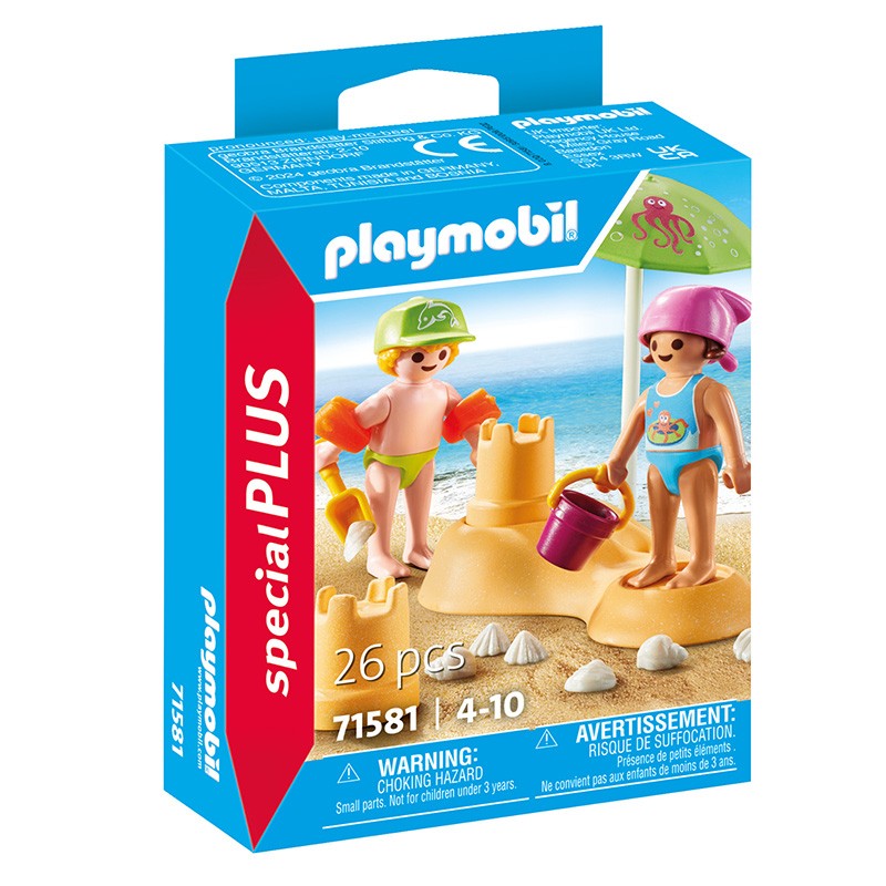 NIÑOS CON CASTILLO DE ARENA